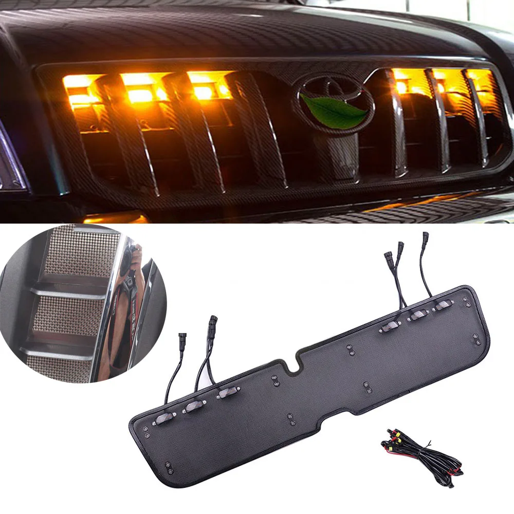 2003-2009 Stainless Car Front LED Grille Insect Mesh For Toyota Land Cruiser Prado 120 Accessories