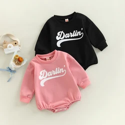 Newborn Baby Boy Girl Crewneck Sweatshirt Romper Oversized Long Sleeve Bodysuits Outfit Cute Fall Spring Tops Clothes