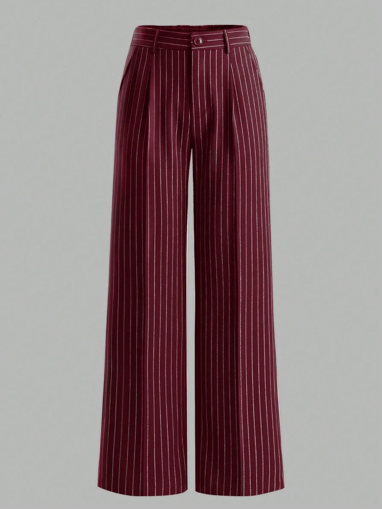 

Women's Casual Wide Leg Striped Pants Burgundy White Spring Summer