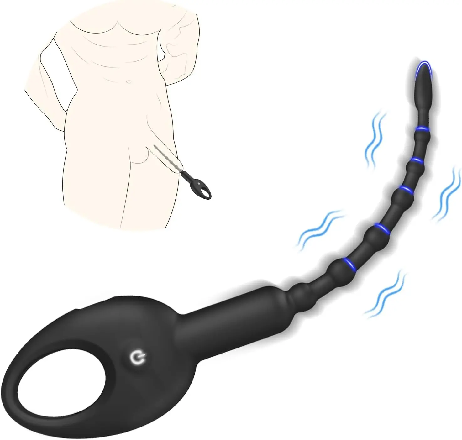 Toys Penis Vibrator Dilators 10 Vibration Modes Full Silicone Penis Toys Urethral Plug Urethral Vibrator For Men Urethral Sound