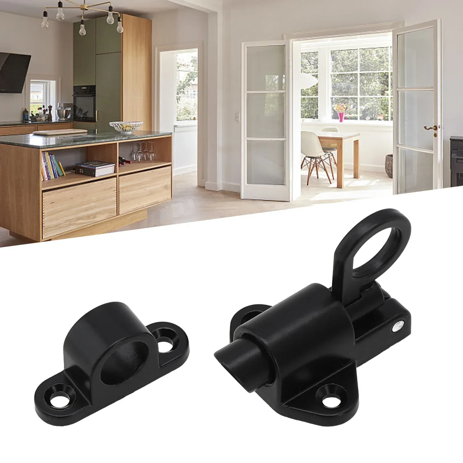 Pull Latch Lock Gate Ring Safe Security W/ Screws Window 2 Color Aluminum Bounce Door 2019 Useful High quality