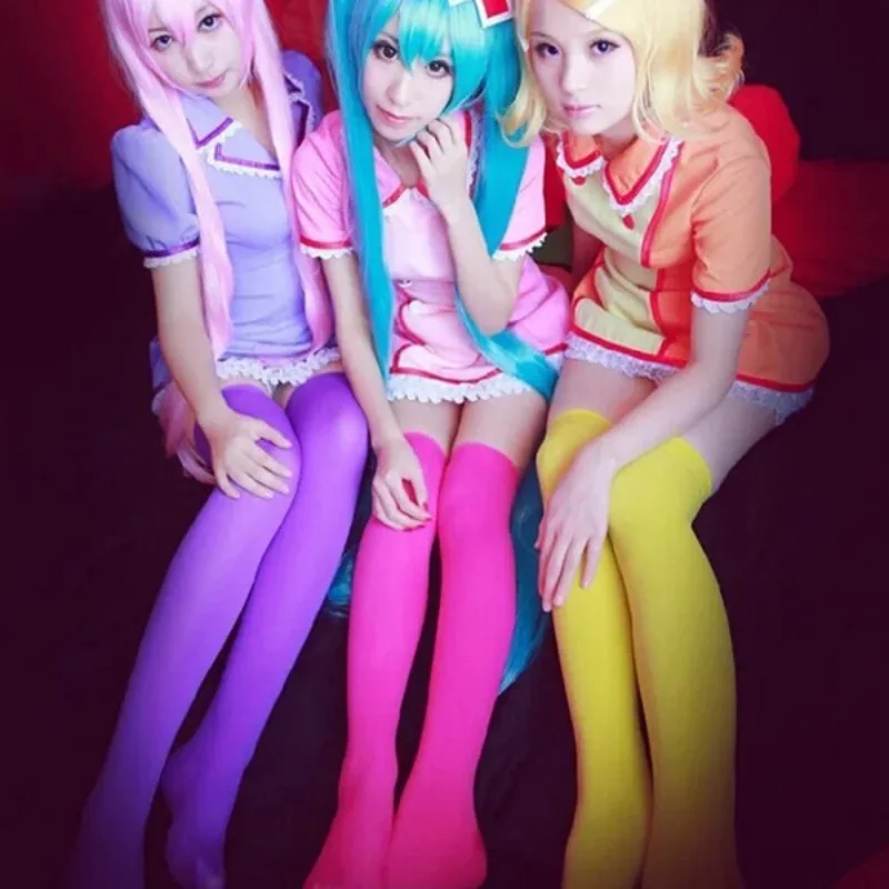 120デニール ロリータ キャンディーカラー サイハイソックス ニーハイソックス ベルベット ロングストッキング レディース ソックス 伸縮性 かわいい タイト コスプレ パーティーソックス