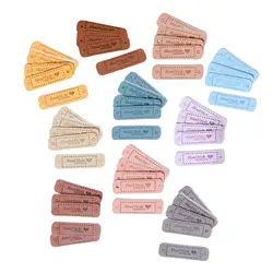 50Pcs etichette fatte a mano etichette in pelle cucire su etichette cappelli forniture patch per Jeans fai da te progetti di artigianato artistico a maglia all'uncinetto