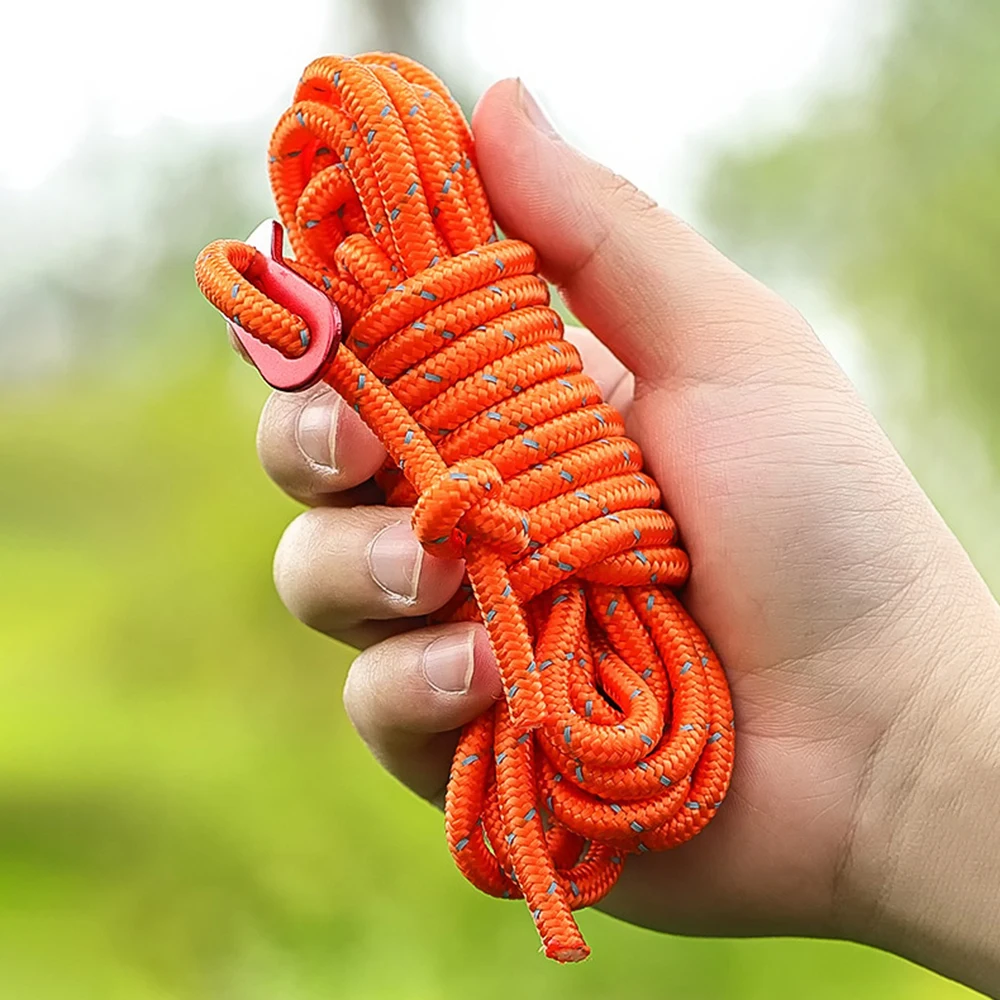 1 Pcs Reflective Windproof Rope 6mm Tent Ropes 300kg Tension Parachute Ropes Outdoor Camping Nightward Reflective Windproof Rope