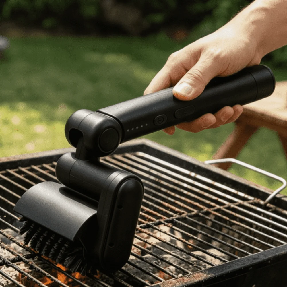 Efficient Electric Grill Brush Stainless Steel Wireless BBQ Cleaning Brush Handheld Electric Powered Grill Cleaning Brush