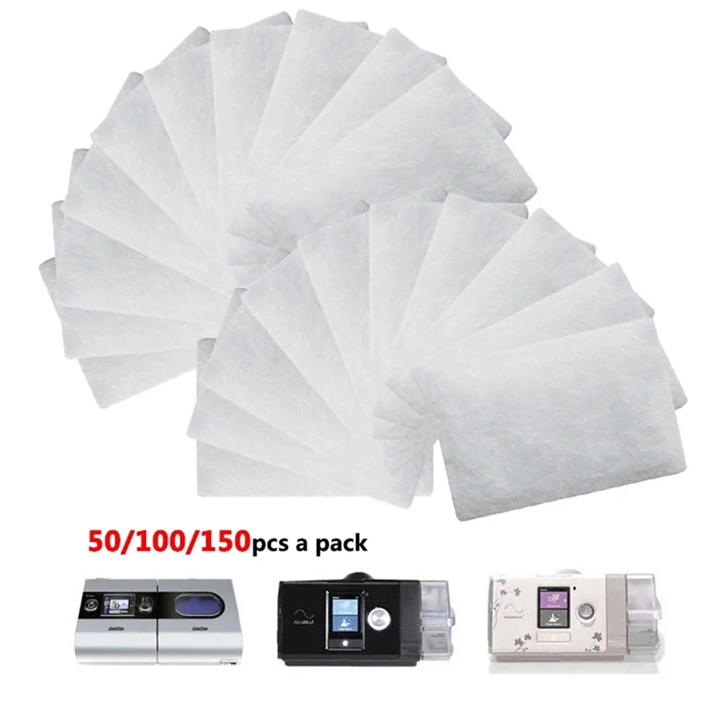 50 Uds filtros de repuesto universales desechables filtro de algodón para ronquidos de sueño para AirSense 10 AirCurve10 S9 CPAP