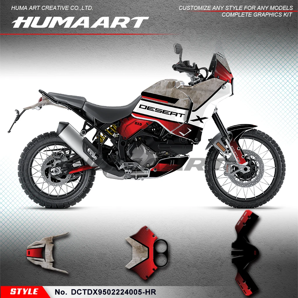 HUMAART Adhesive Sticker Durable Vinyl for Ducati DESERT X 2022 2023 2024, DCTDX9502224005-HR