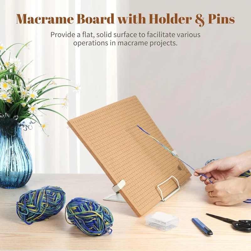 Tassel Board With Stand & Pin, Adjustable Stand, Double-Sided Mesh Hand-Woven Board For Handmade Bracelets, Coasters