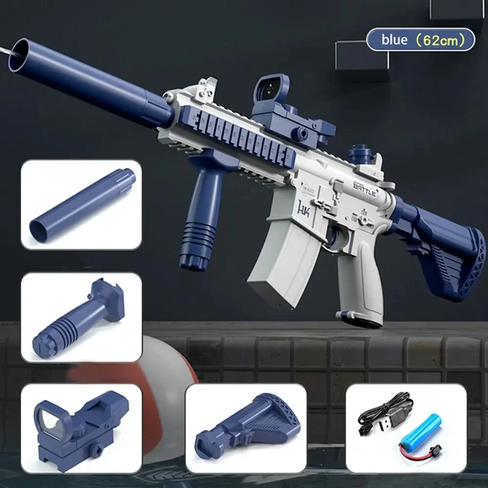2024 Pistola ad acqua elettrica Giocattolo M416 Pistola ad acqua Pistola ad acqua elettrica Giocattolo da tiro completamente automatico Giocattolo da spiaggia all'aperto Regalo per bambini