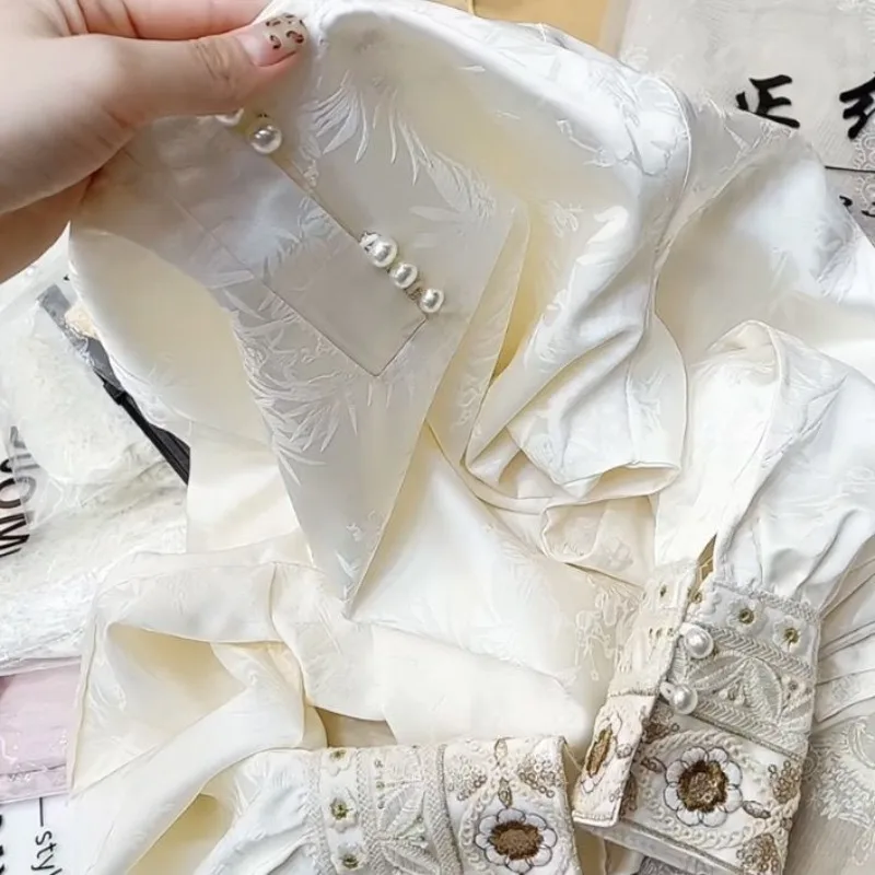 

Korean Fashion O-neck Shirt Women Loose Casual All-match Blouses Vintage Elegant Blusas Mujer De Moda 2025 Shirts & Blouses