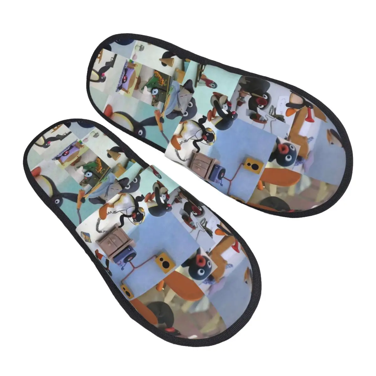 

Зимние домашние тапочки Noot Pingu, аксессуары, домашние меховые шлепанцы, тапочки для спальни, милые мягкие нескользящие шлепанцы с пингвином