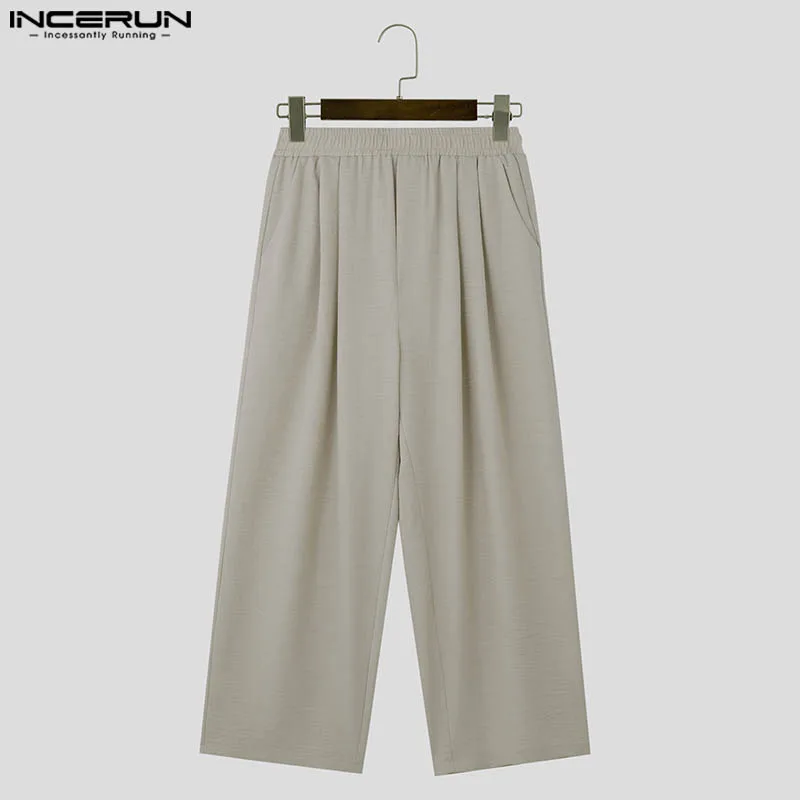 INCERUN-pantalones holgados de estilo coreano para hombre, ropa de calle informal, Color mezclado, S-5XL, 2024