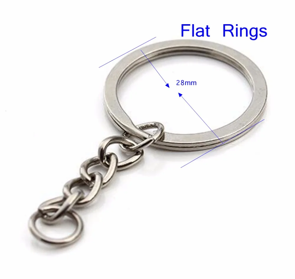 20Pcs Split Key Chain Keyring Silver-Plate Golden Color Metal Keychains Rings Parts Wit