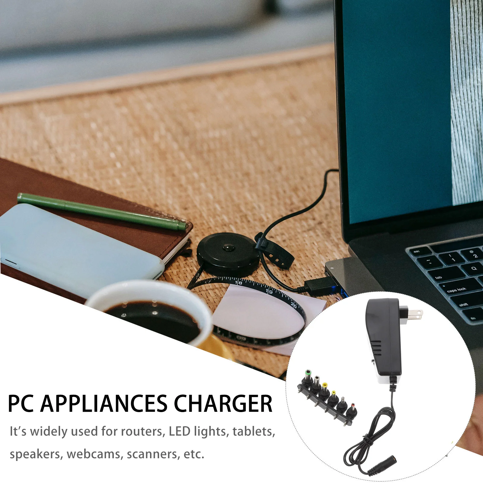 

1Set Adjustable Power Adapter Universal Pc Flame Retardant Plastic Power Supply for Router LED Speaker Webcam Scanner