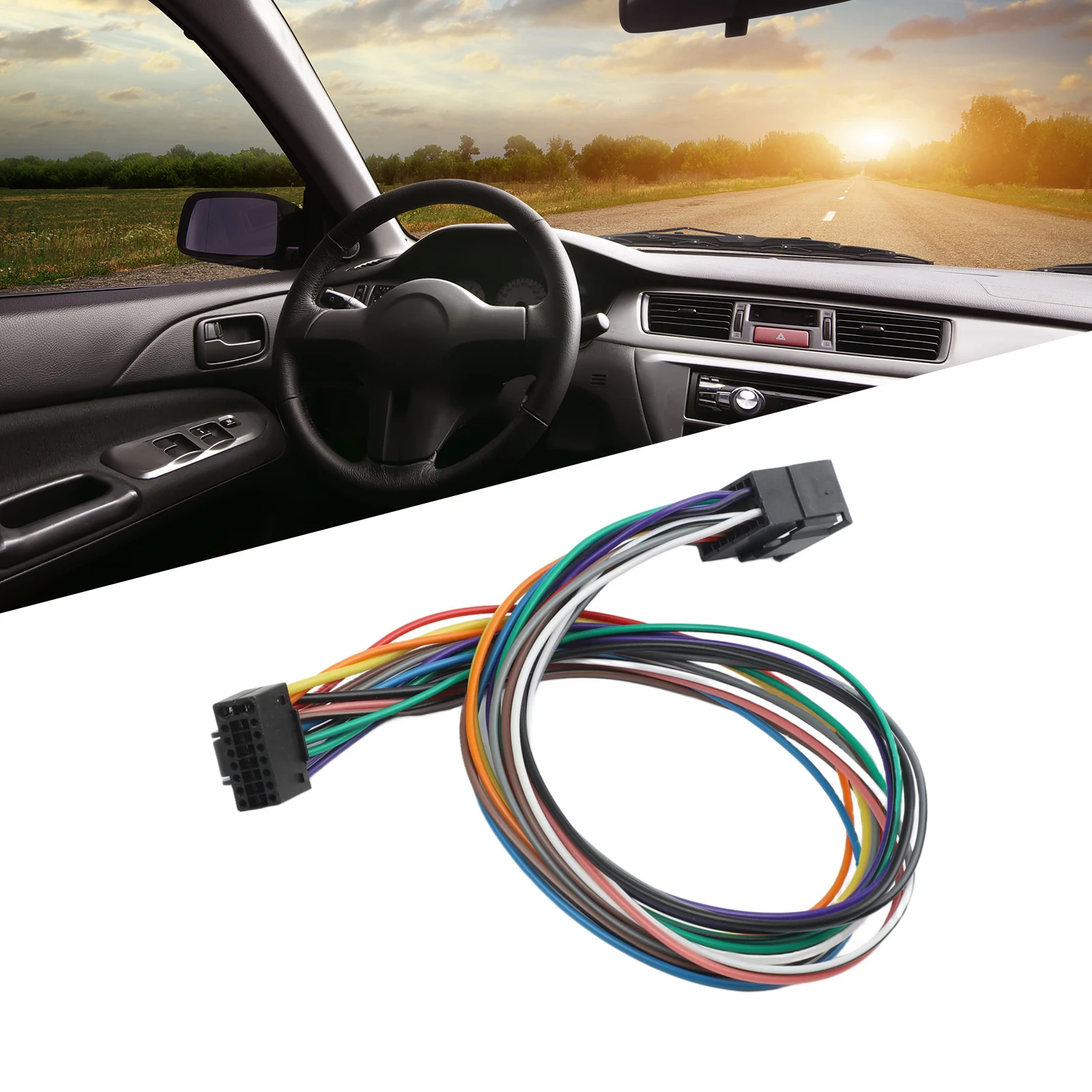 16 Pin Car Stereo- For ISO Wire Harness Extension Cable 40cm Compatible For Android Player For Audio Power Cord Extension Cable