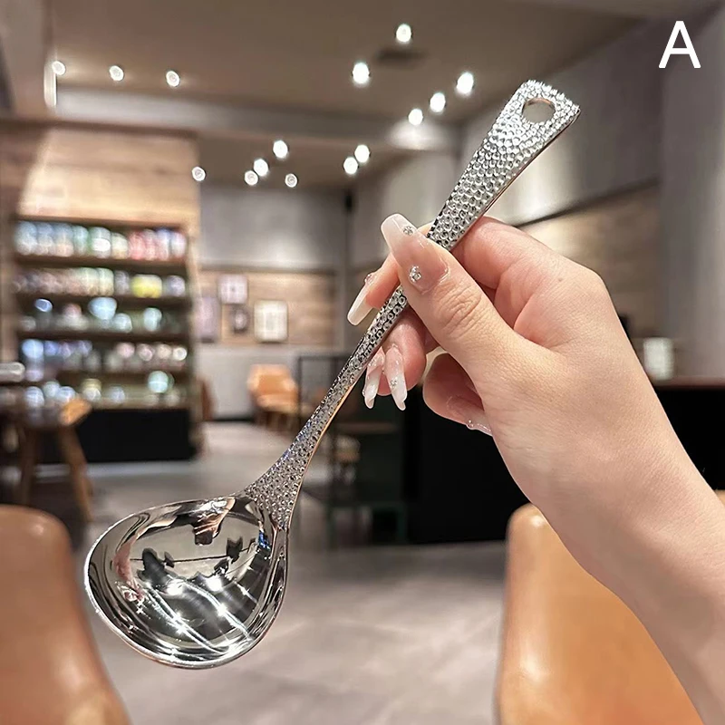 Stainless Steel Soup Spoon Deepen Large Capacity Spoon Silver Mirror Polished Flatware Soup Rice Home Kitchen Tableware