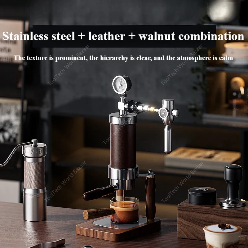 Pneumatic coffee machine Small household, hand-pressed espresso outdoor portable hand-cranked coffee machine