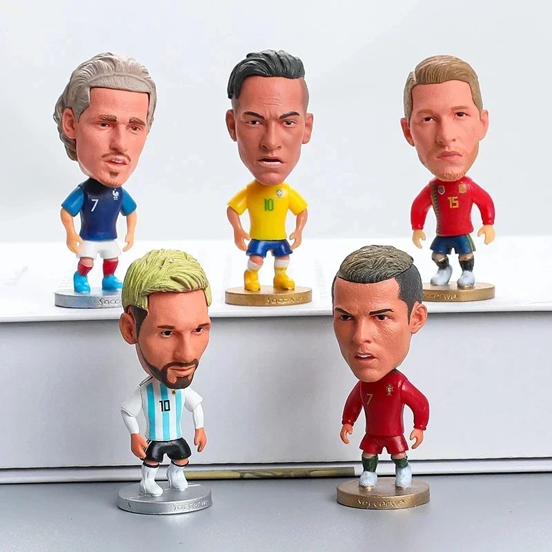 Soccerwe 7cm Mini Football Dolls - Movable Cartoon Player Figures, Cute Collectibles, Perfect Kid's Christmas Gift