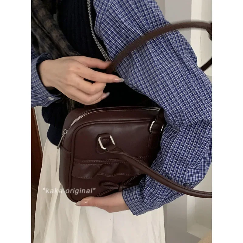 Miyagawa bolso de mano con diseño de nicho coreano para mujer, nueva moda, bolsos con lazo para las axilas, bolso de hombro para ir al trabajo