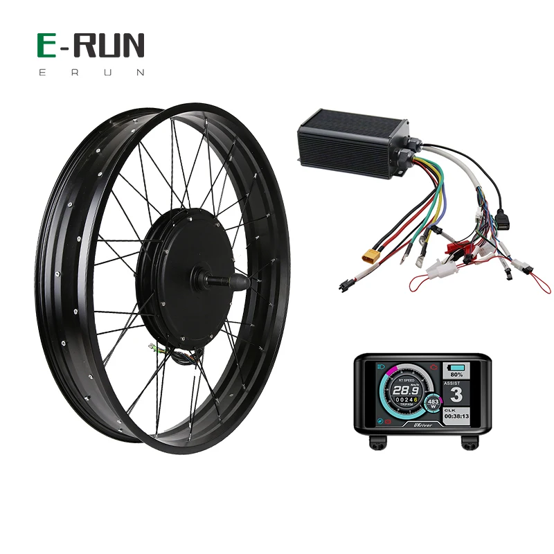 QS205 48V 1500W 135mm Dropout Rear Wheel Hub Motor Set with SVMC7245-APT Controller and UKC1 Displayy