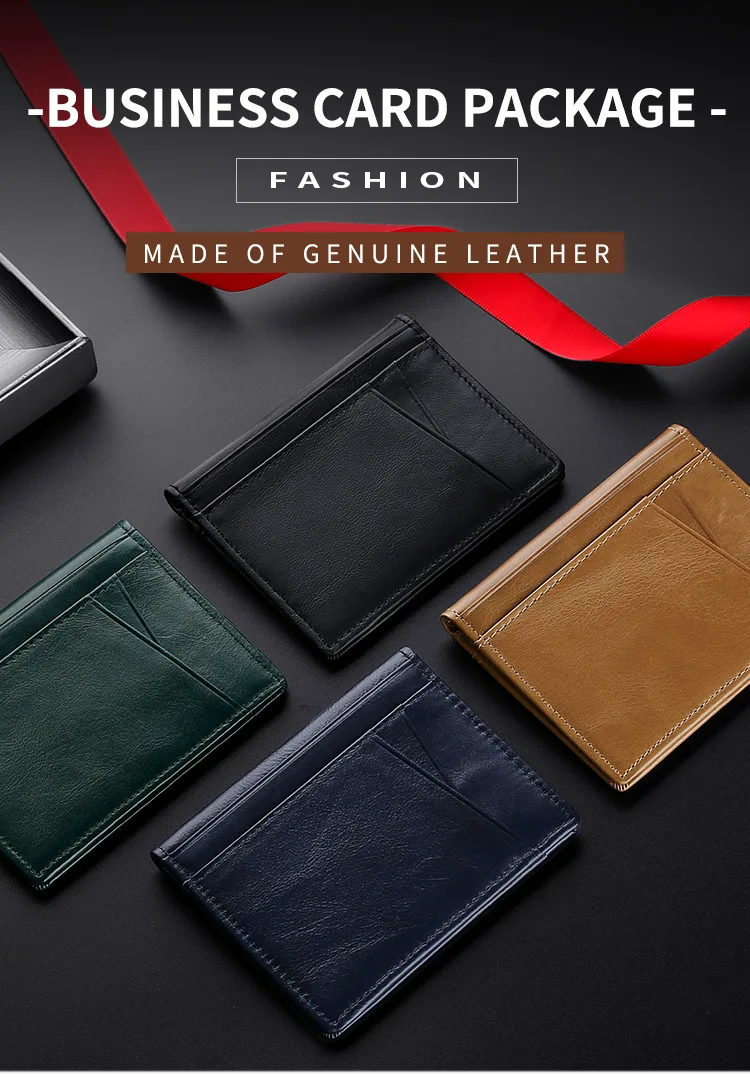 YUECIMIE Männer Minimalistischen Schlank Karte Halter Echtes Leder Karte Brieftasche Schlanke Linie Dünne Mini Kleine Rfid Passport Id Karte Halter Männlich – Detail 2