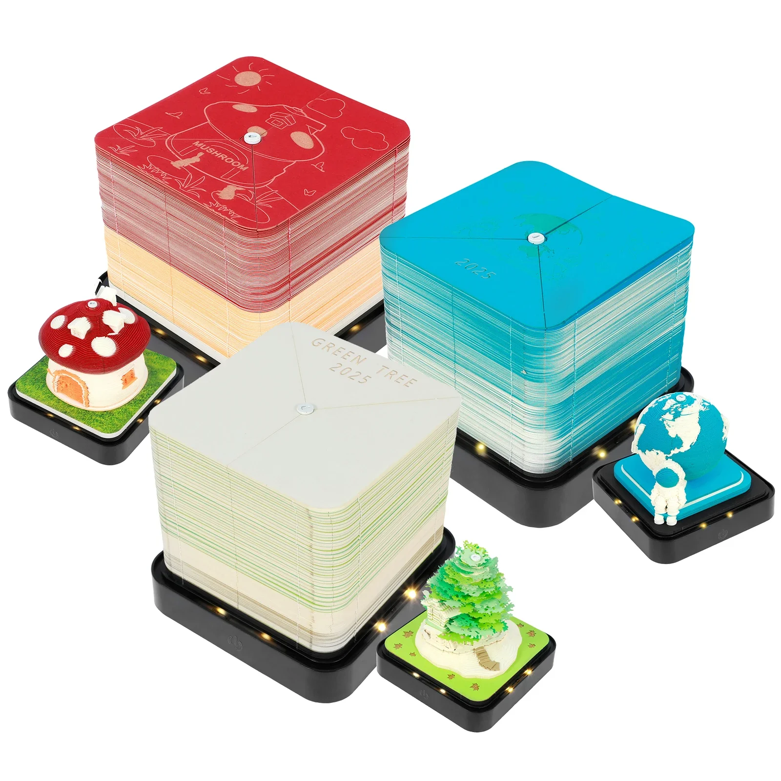 

Креативный календарь, блокнот, 3D настольный календарь, Сакура, форма домика на дереве, блок бумажных заметок, украшение для рабочего стола, подарок на Рождество и день рождения