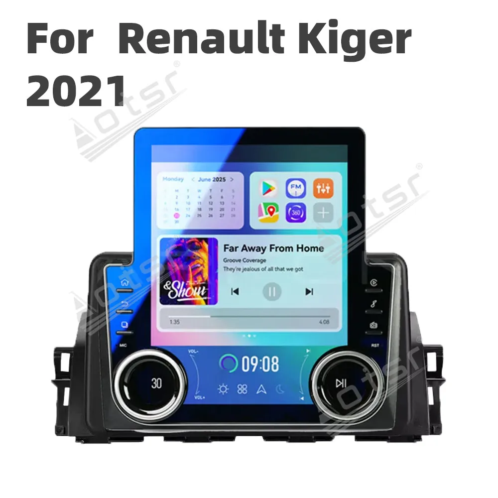 Car Radio 12.3 Inch Android 13 CarPlay For Renault Kiger 2021 Touch Screen Multimedia Player GPS Navigation Head Unit DSP BT