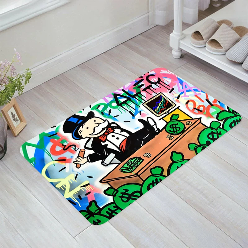 Dollar Alec Monopoly Floor Mat Living Room Balcony Rugs Carpets Home Carpet Entrance of House Kitchen Rug Foot Doormat Door Mats