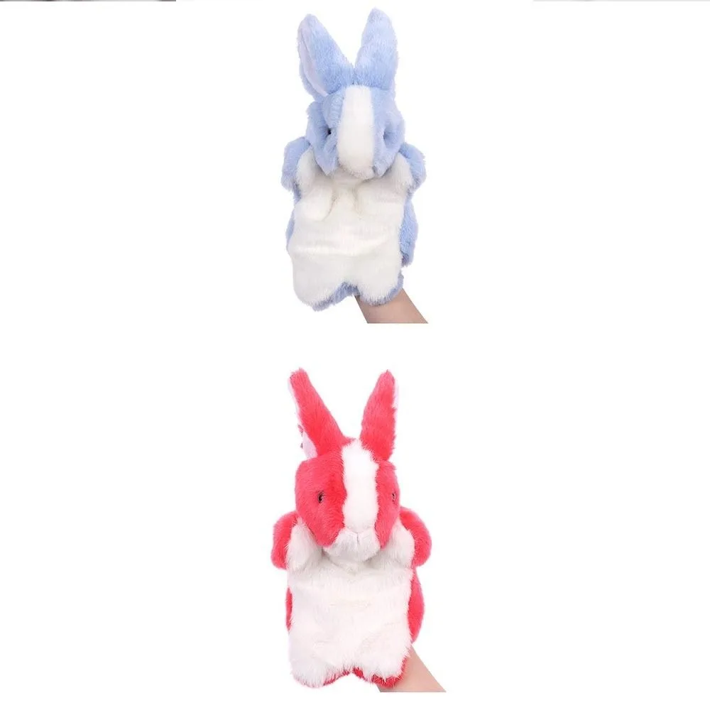 Marionnette à main de lapin en peluche, jouets d'apprentissage, animal en peluche doux, cadeaux de marionnette à doigt, 8 couleurs