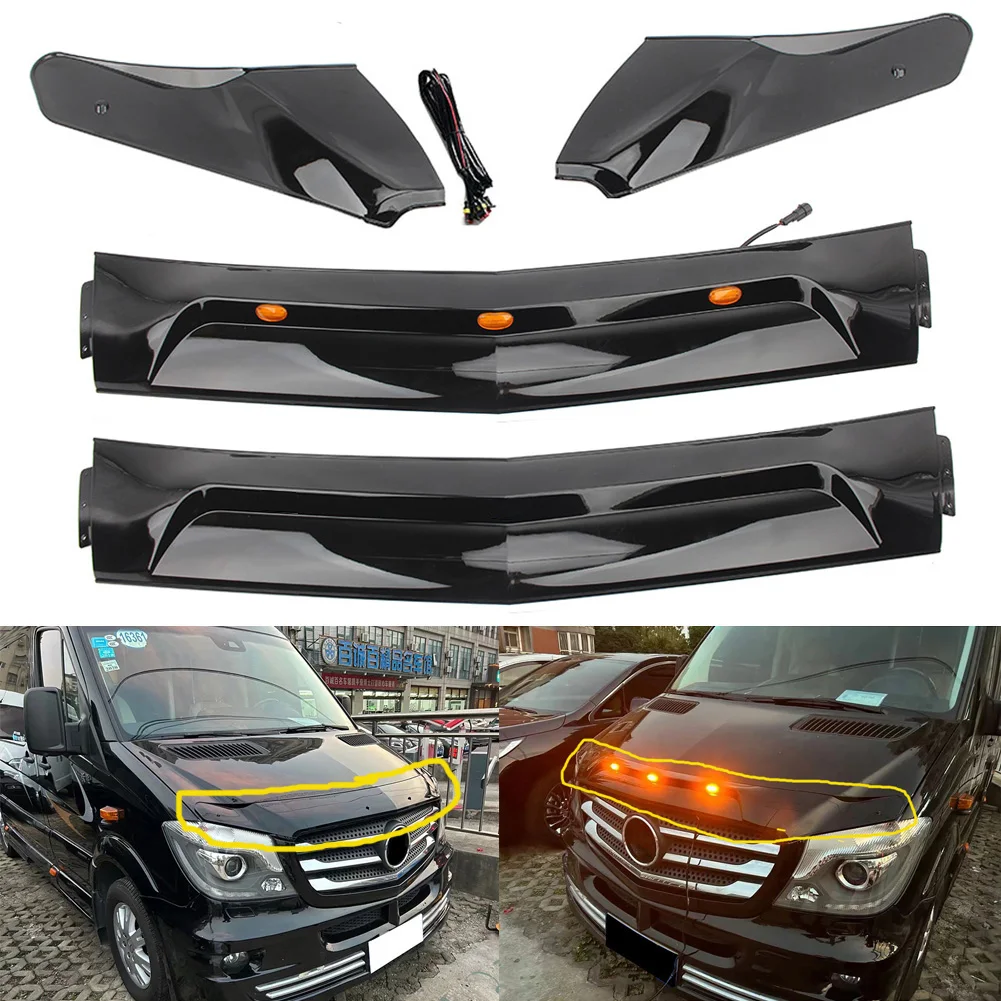 

Car Styling Front Engine Grill Lip Molding Cover Trim Protector Garnish Bug Shields For Mercedes Benz Sprinter W906 2014-2017