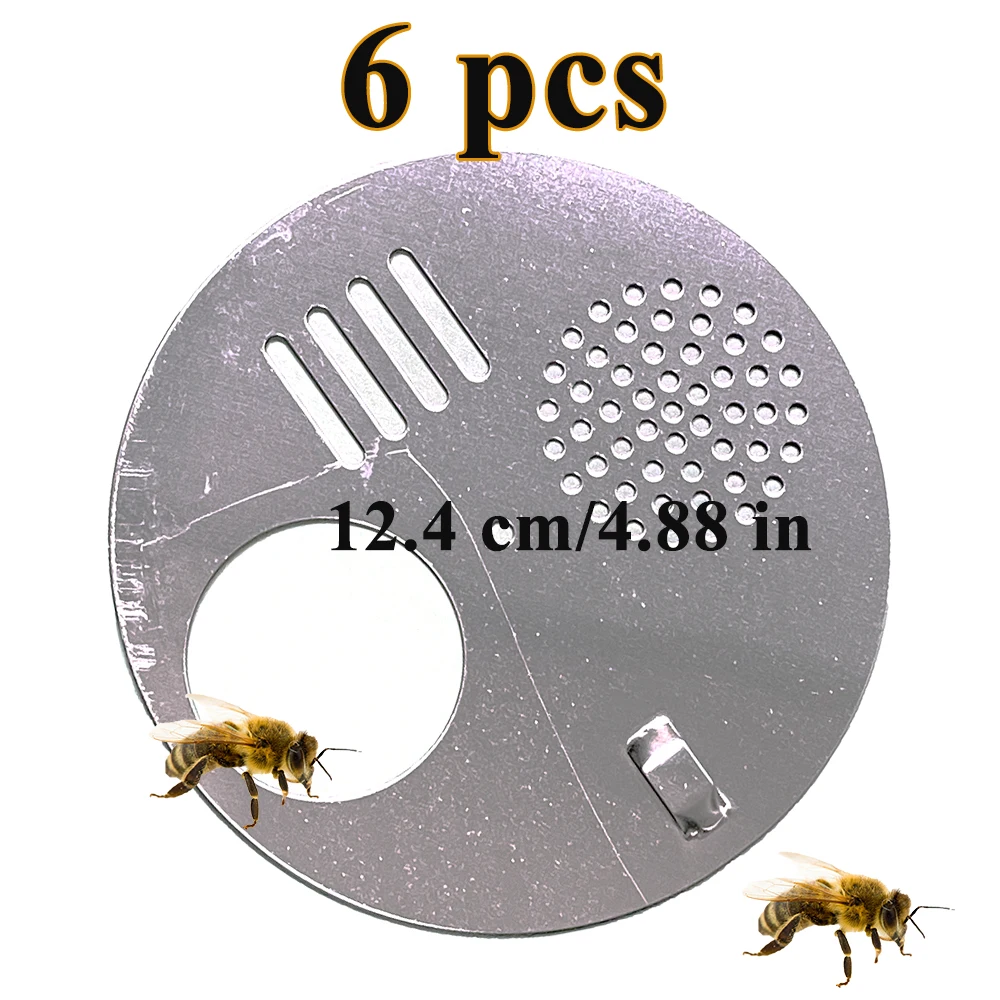 Apiculture Beehive Metal 124mm Round Disc Split Box Swarm Hive Entrance Nest Door Round Bee Anti-escape Rotate Circular 6PCS