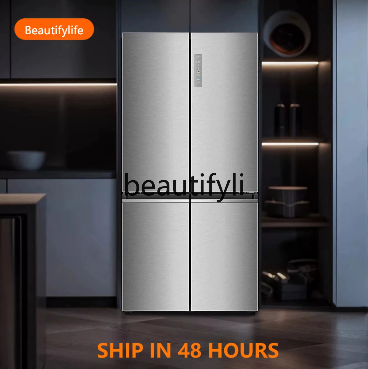 

Large capacity double opening four doors full space first-class energy efficiency household air-cooled refrigerator A