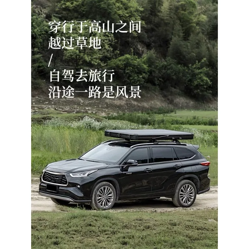 Lightweight triangular hard shell roof tent Flip roof tent 2 people Aluminum car camping hard shell roof tent