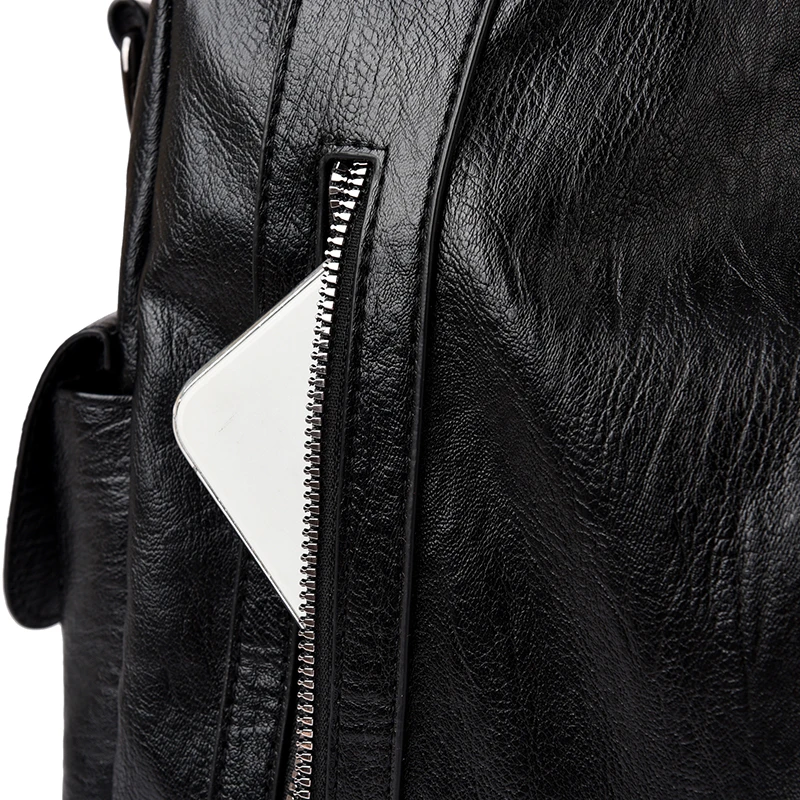 Damen Vintage PU-Leder Handtasche mit mehreren Reißverschlusstaschen, modische Schulter- und Umhängetasche für Arbeit, Alltag und Reisen – Detail 22