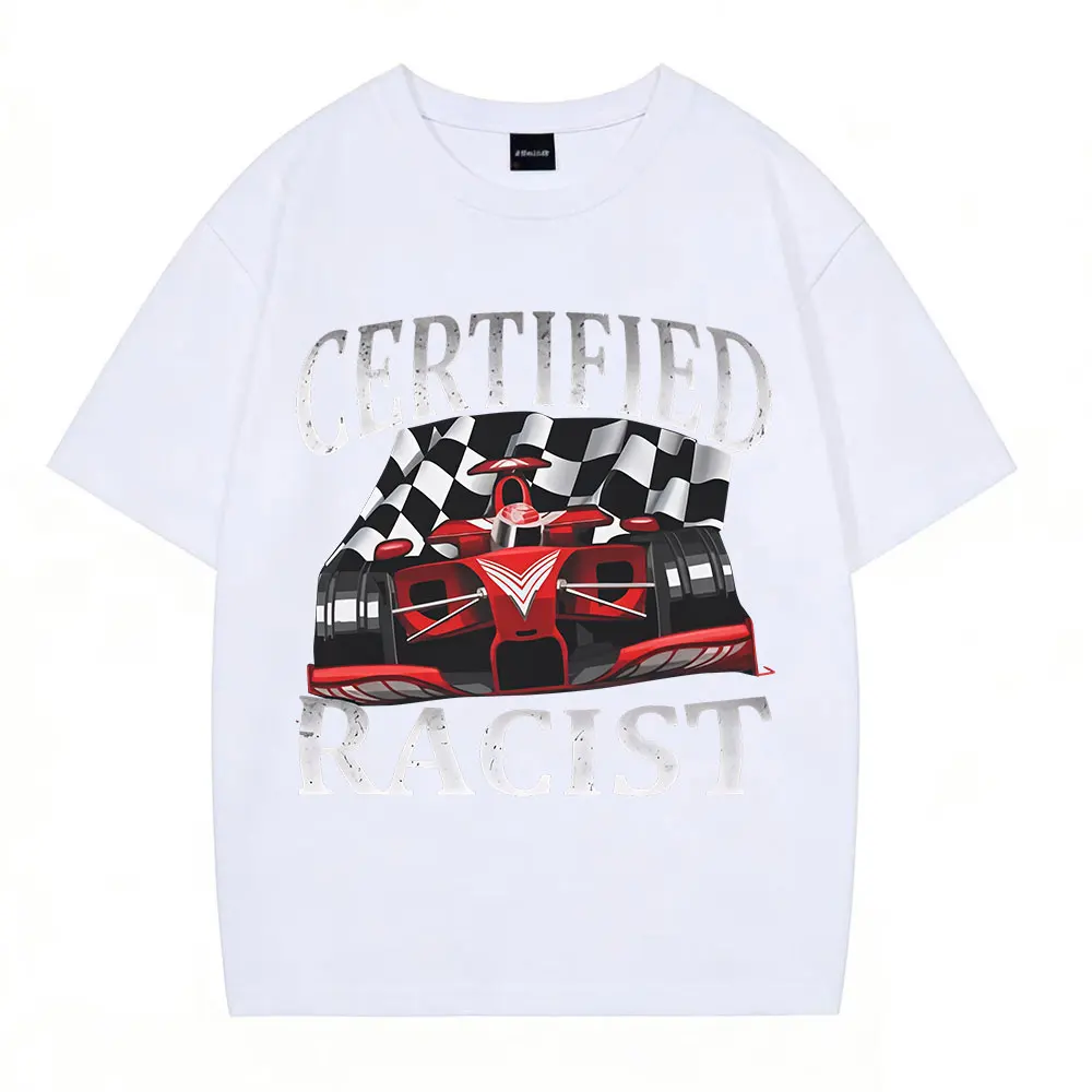 Lustiges, professionell zertifiziertes Racist Racing Meme Grafik-T-Shirt für Herren, modisches Vintage-T-Shirt aus Baumwolle, lässiges Gothic-Punk-T-Shirt – Detail 6