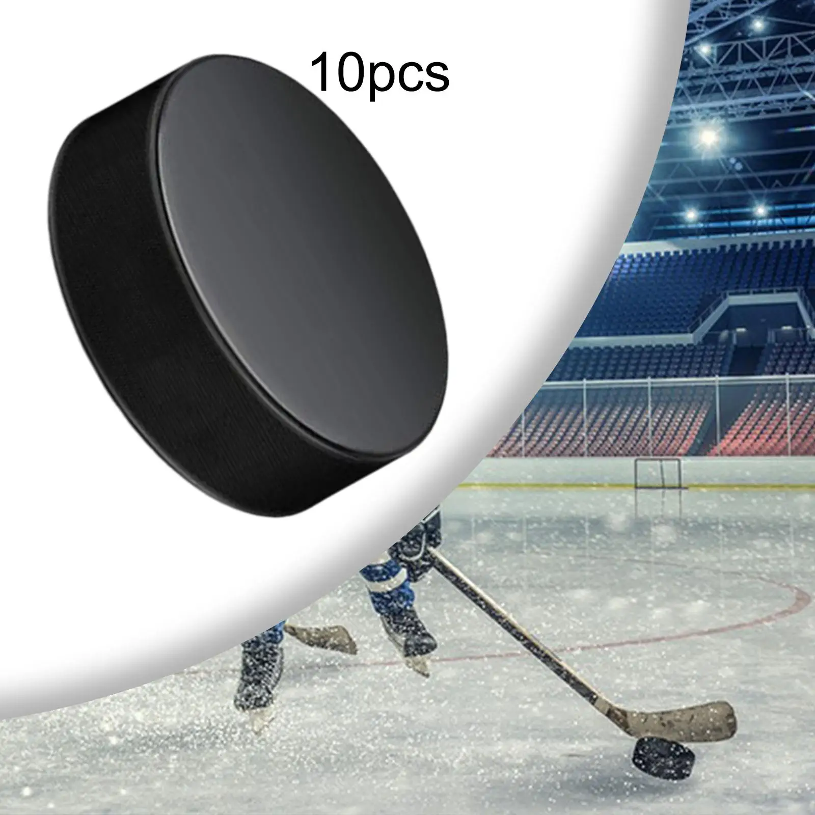 Discos de Hockey de goma resistentes para interiores, pelotas de Hockey lisas y portátiles para adolescentes y niños al aire libre, 10 piezas