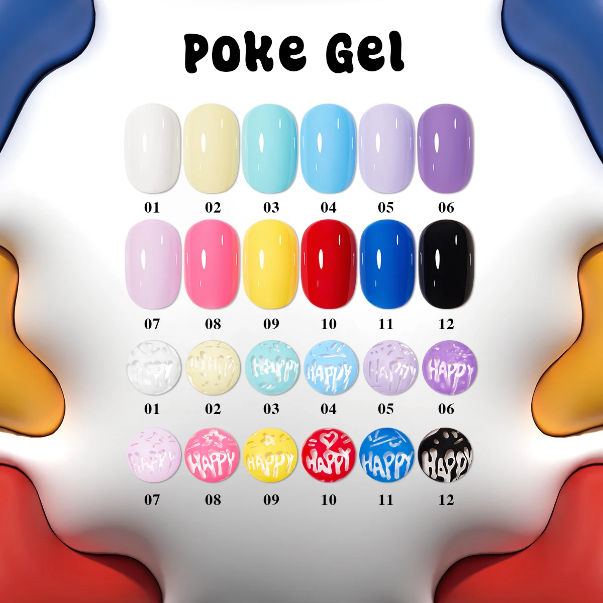 vendeeni Newest Product 12Colors Poking Gel Polish Multiple Use Lace Gel Nail Polish OEM Free Design 5G Poke Gel Nail Art Suppli