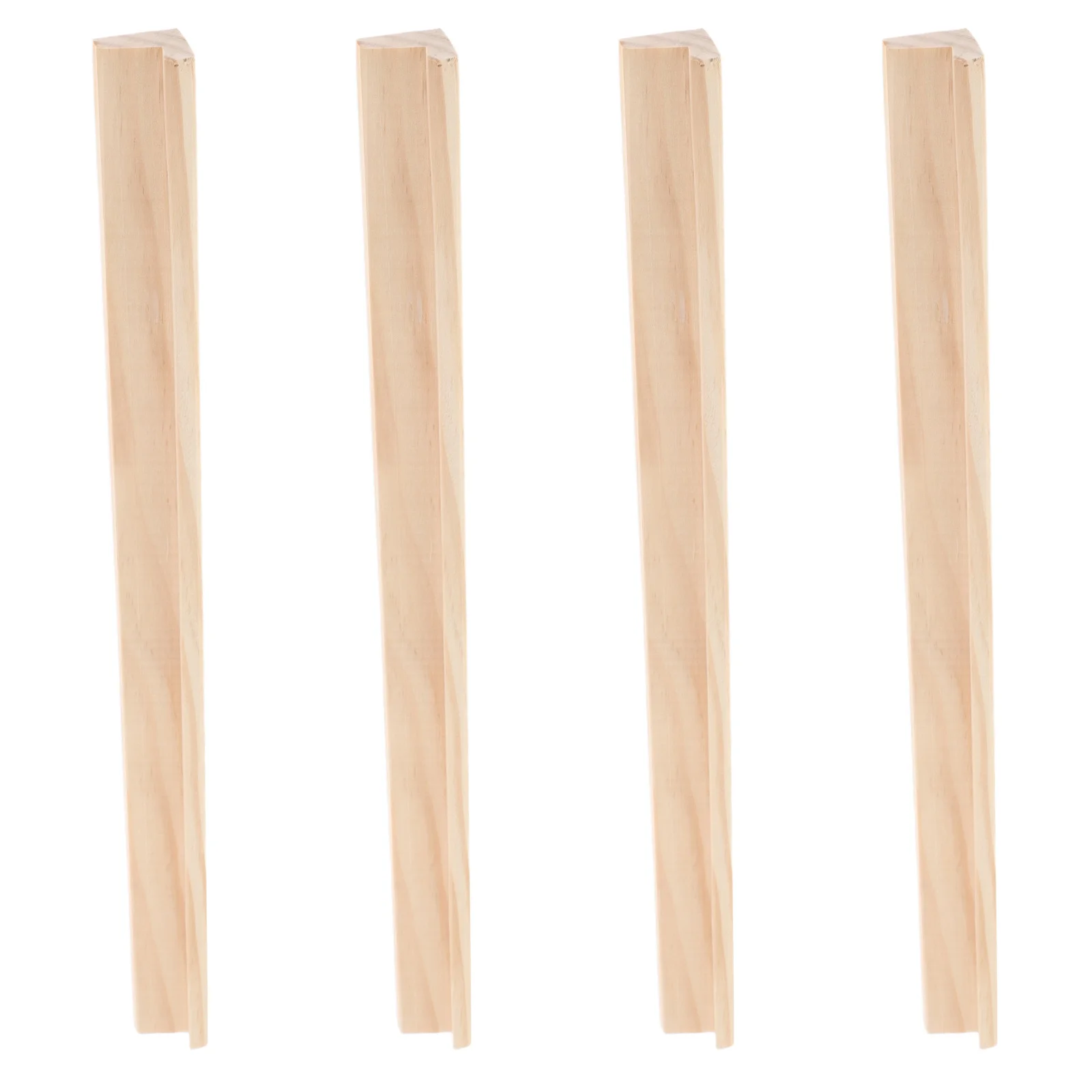 

4pcs Domino Base Game Racks Board Holders Mahjong Trays Tile Display Rack Wooden Single Row Stands Unfinished