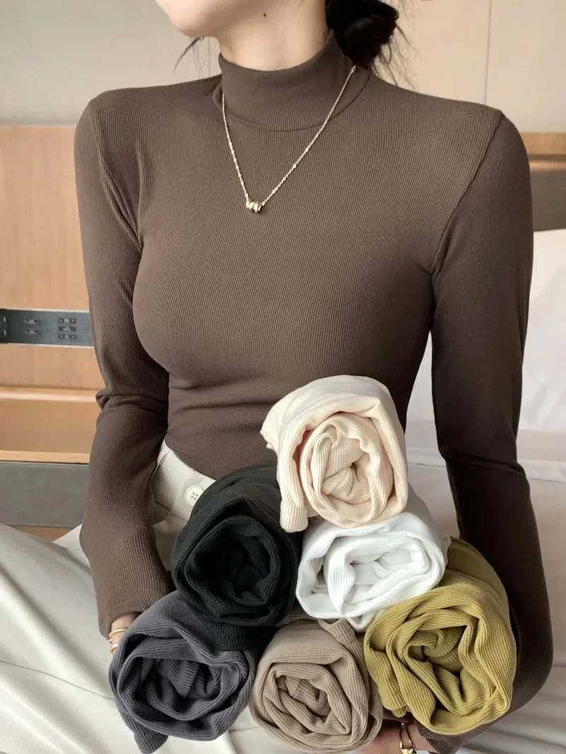 

Women Turtleneck Pullover Sweaters Autumn Women Bottoming Shirts Slim Long Sleeve Tops Female Winter Sweater