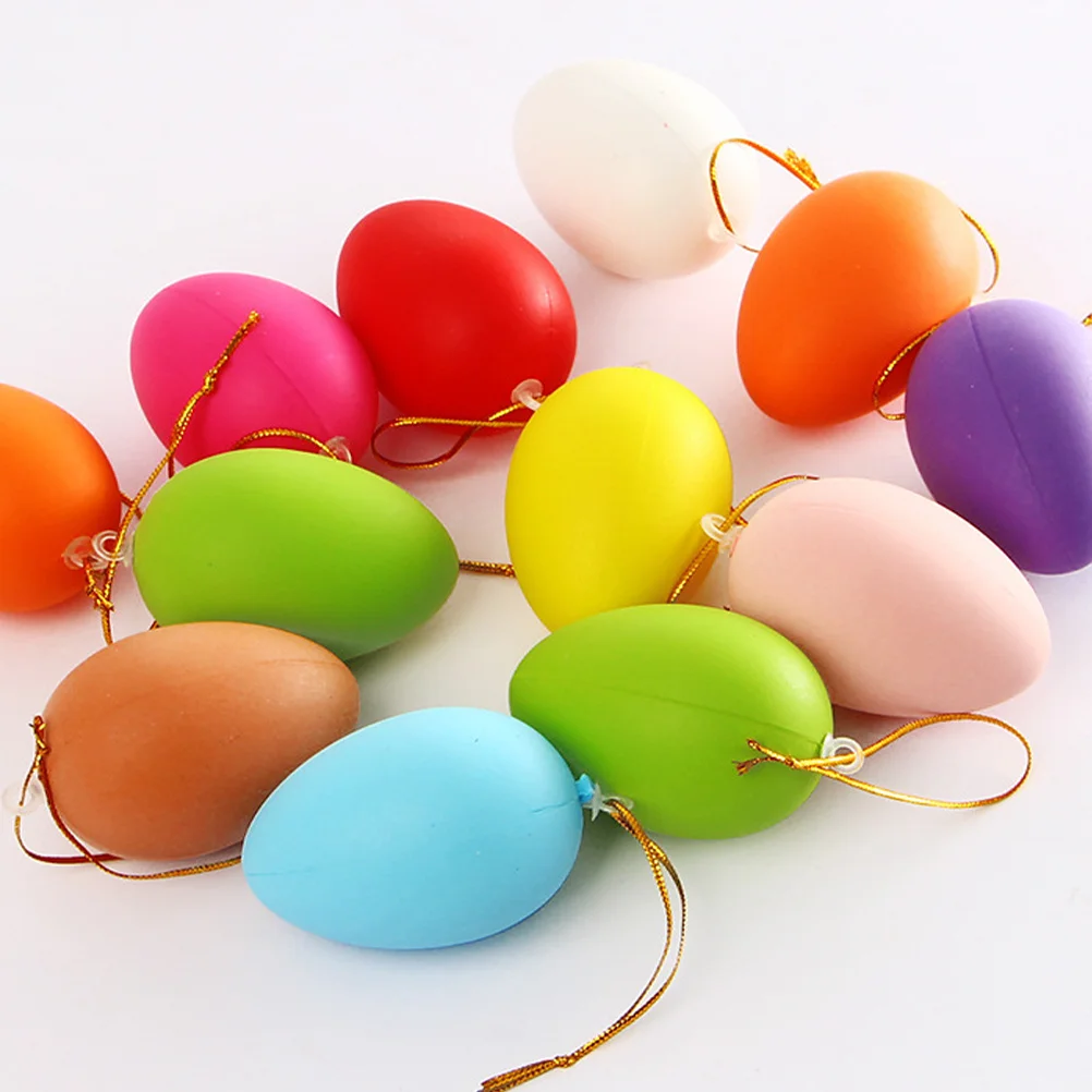 48개 플라스틱 부활절 달걀 DIY 그래피티 장식 걸이 장식품 부활절 용품 휴일 파티 선물 어린이 선물