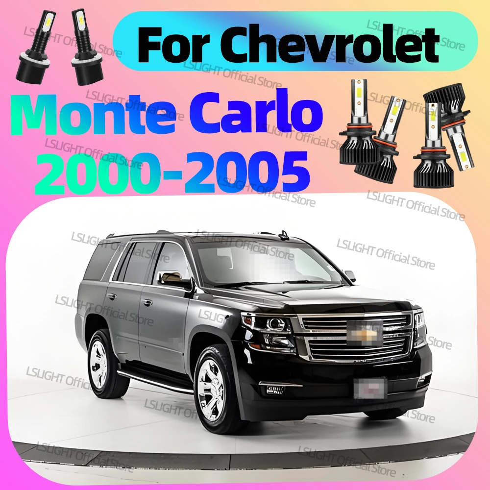 

2/6x Headlights 6000K Fog Lamps 12V For Chevy Monte Carlo 2000 2001 2002 2003 2004 2005 High Brightness High Low Beam Headlamp