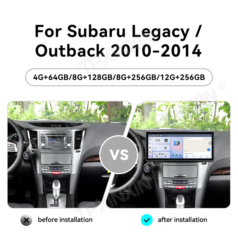 

15,8-дюймовая автомагнитола Android 15 для Subaru Legacy Outback 2010-2014, автомобильный мультимедийный видеоплеер, GPS-навигация, Carplay, 4G