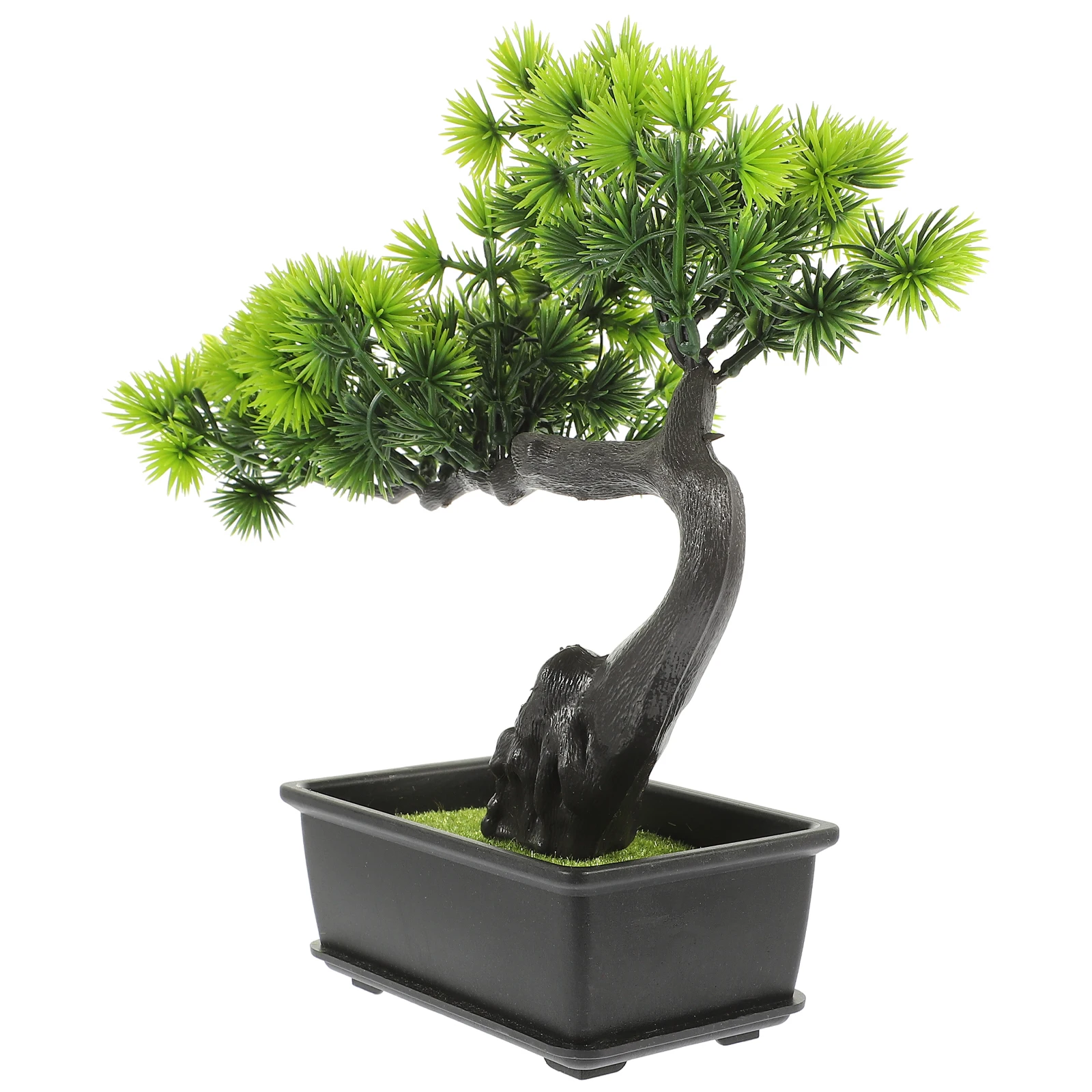 

Simulated Welcoming Pine Potted Plant Decorative Artificial Bonsai Tree Realistic Fake Plants Desk Office Room Green
