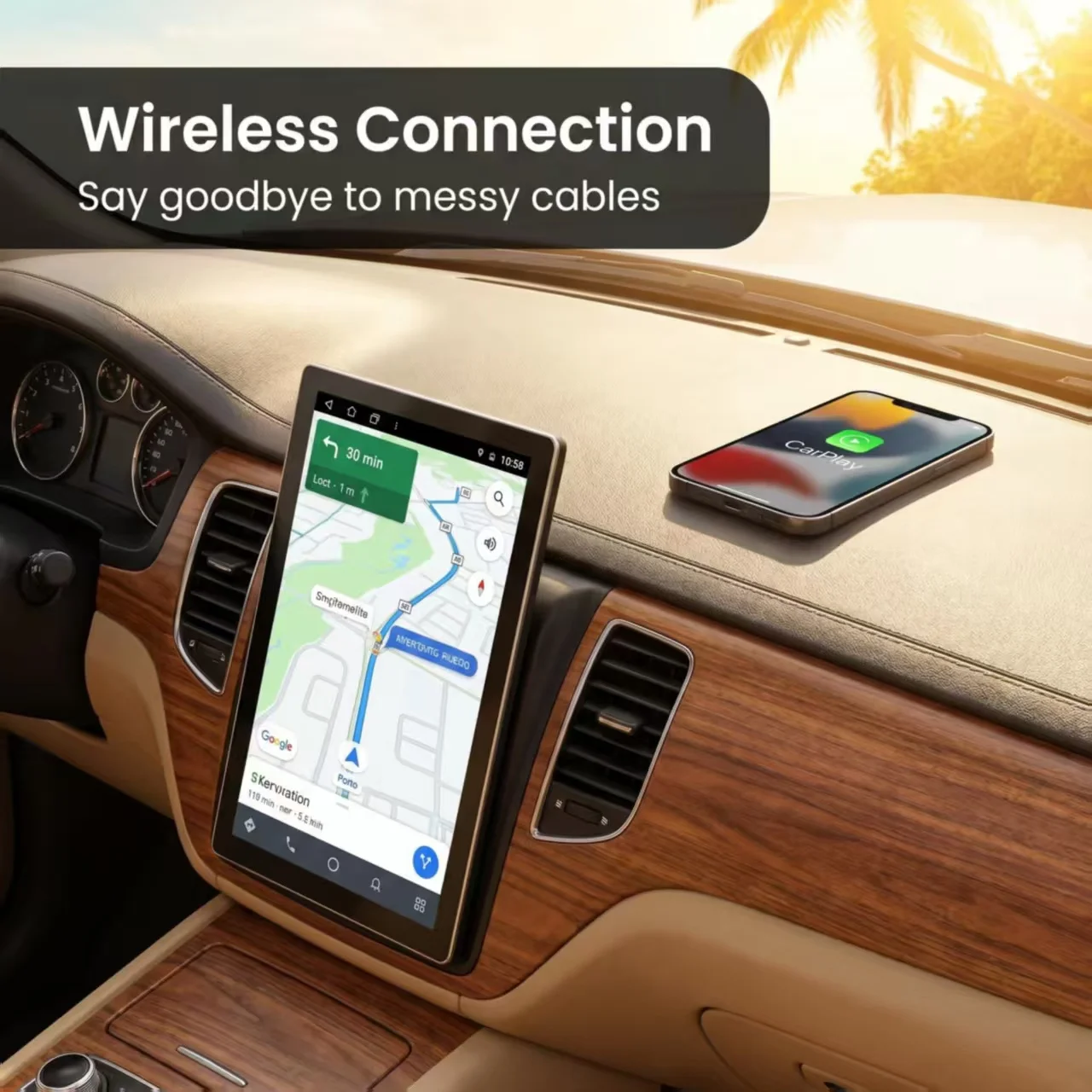 New Car Video Player 1920*1200 Android Scre 13 Inch Universal Rotating Car Multimedia Radio GPS Wireless CarPlay Android Auto