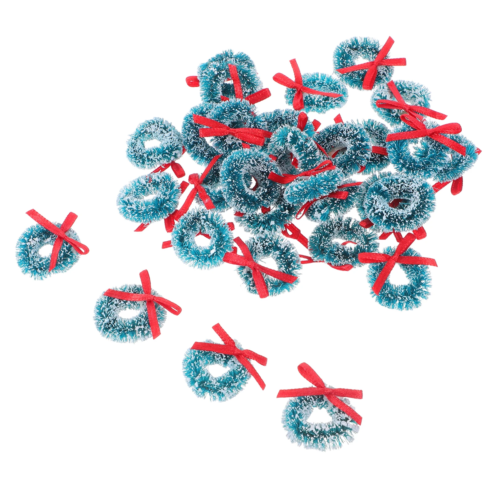 

30pcs Mini Christmas Garland 3Cm Small Artificial Greenery With Bowknot For Door Frame Tabletop Mantel Holiday Decor