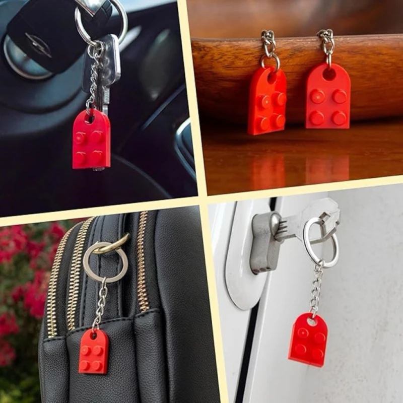 Heart Keychain Small Brick Matching Pendant for Couples