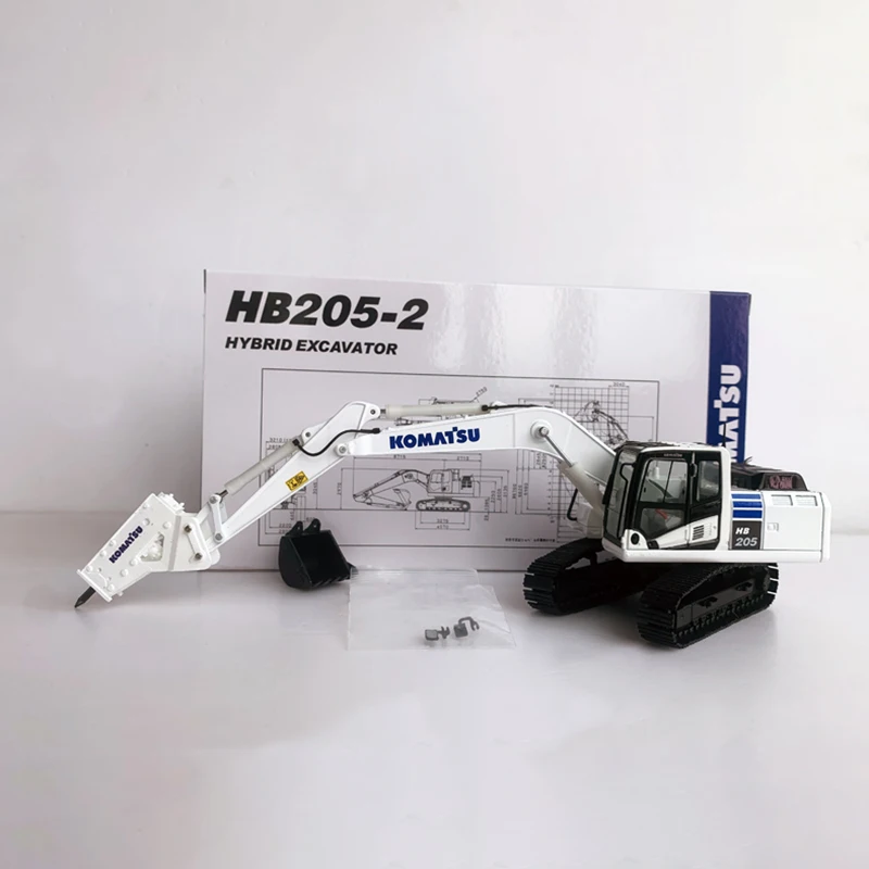 Diecast 1:50 Scale KOMASTU HB205-2 Hammer Excavator Alloy Engineering Vehicle Model Collection Souvenir Display