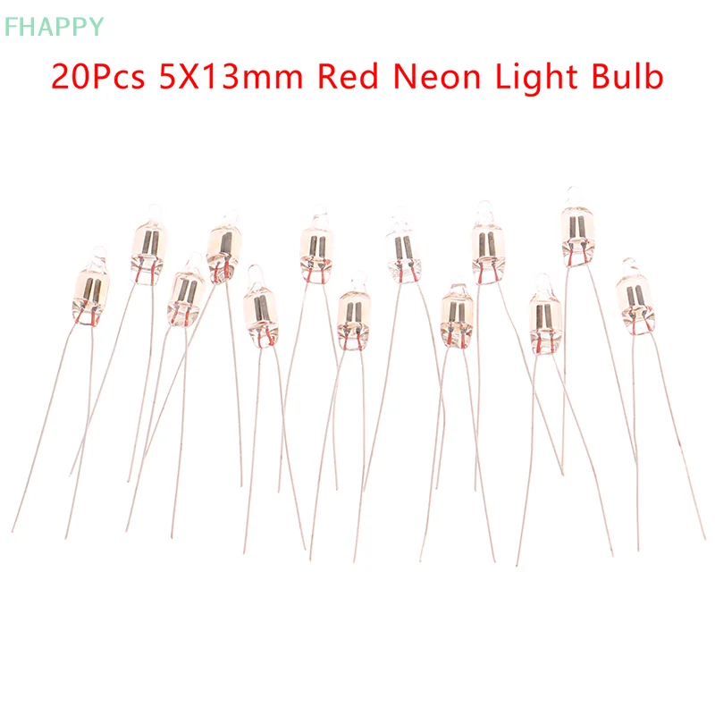 20 ชิ้นไฟแสดงสถานะนีออนสีแดงป้าย 5 มิลลิเมตรโคมไฟนีออนเรืองแสง 5X13 มิลลิเมตร 220 โวลต์ตัวบ่งชี้นีออนหลอดไฟปุ่มสวิทช์หลอดไฟ