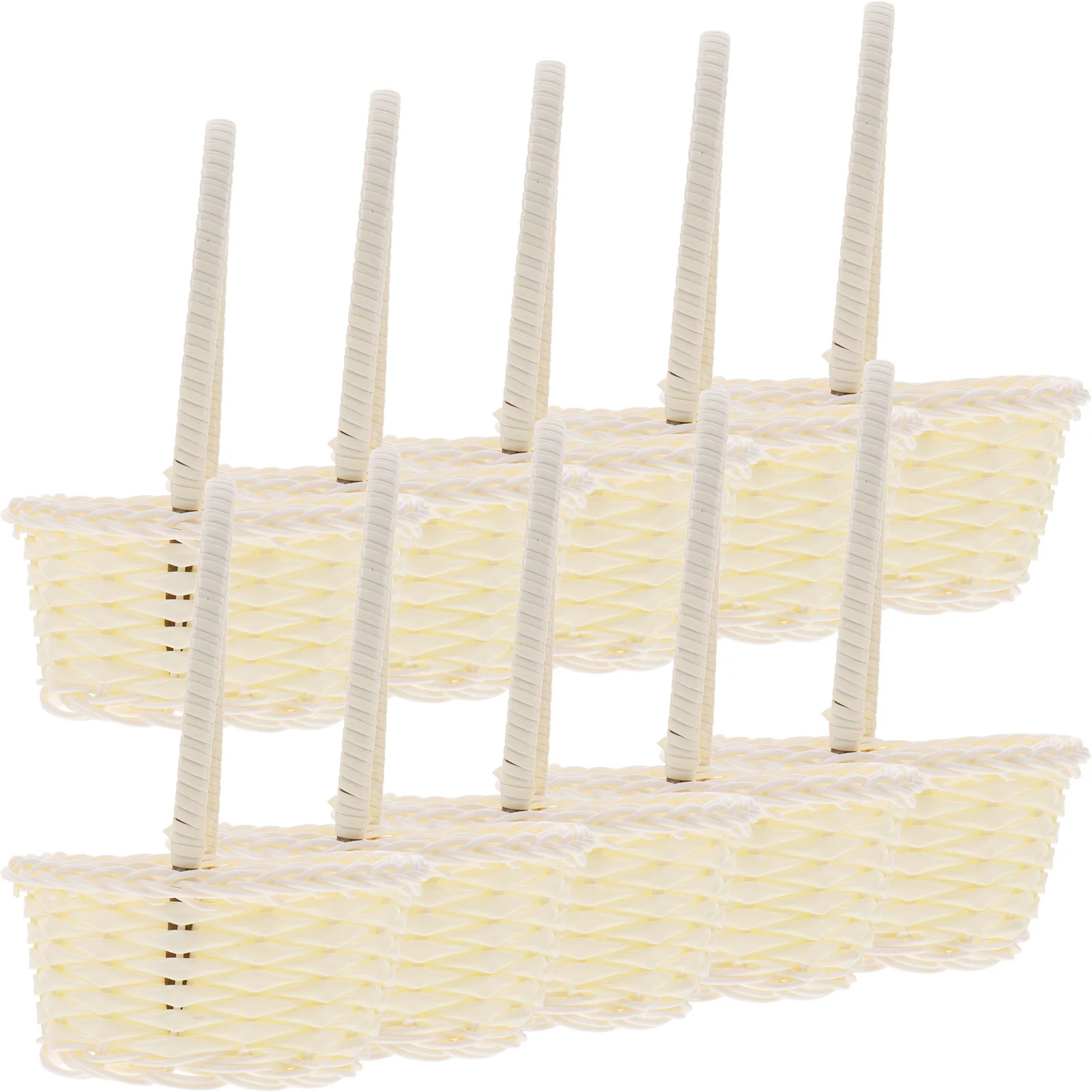 

12Pcs Outdoor Portable Picnic Basket Cute Woven Fruit Storage Basket Easter Egg Holder Handy Baskets with Handles