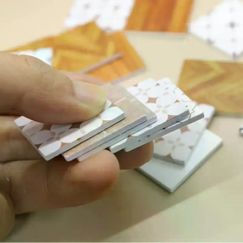Miniature French Vintage Small Flower Bricks 1:6/1:12 Dollhouse Furniture Square Floor Doll House Accessories 10Pcs